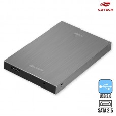 Case para HD Externo Sata 2.5 USB 3.0 CH-400SI C3 Tech - Cinza